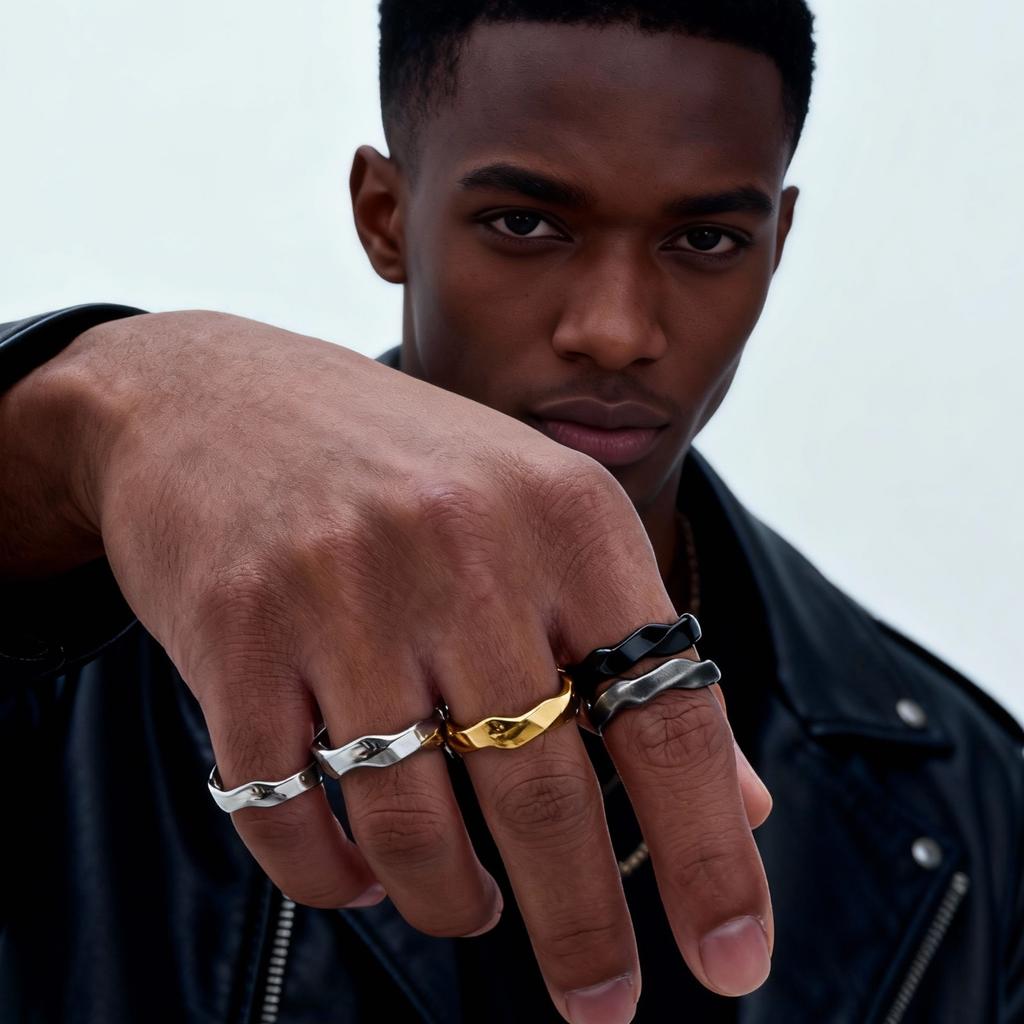 Classic Mobius Rings for Men Boys,Waterproof Stainless Steel Twist Finger Band,Vintage Love Eternity Jewelry Gift for Him Boys