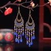 Bohemian Long Tassel Earrings For Women Bead Handmade Tassel Earrings Boho Gold Color Drop Dangle Jewelry Boucle Oreille Femme