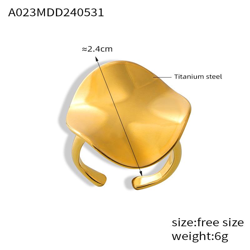 18K Gold Plated Irregular Geometric Titanium Steel Ring – Stylish & Fade-Resistant Size 7