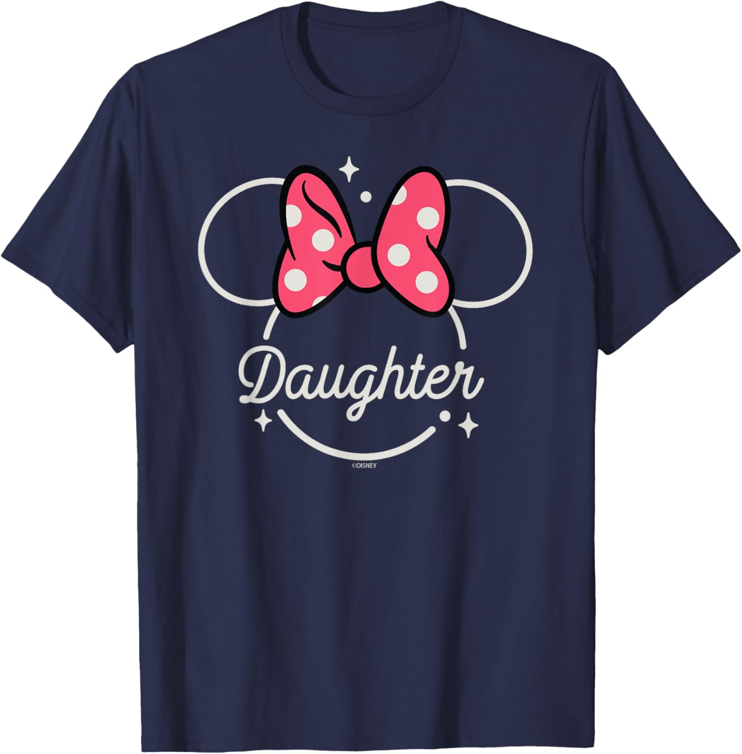 New Disney Minnie Mouse Daughter Head Icon Magic Family Trip Fashion Casual T-Shirt S-4XL Four Seasons M темно-синий