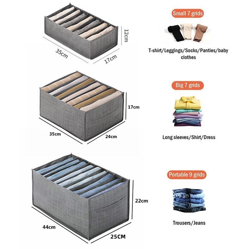 7 Grids/9Grids Jeans T-shirts Storage Box Trousers Clothes Storage Artifact Closet Wardrobe Drawer Shirts Jeans Pants Organizer