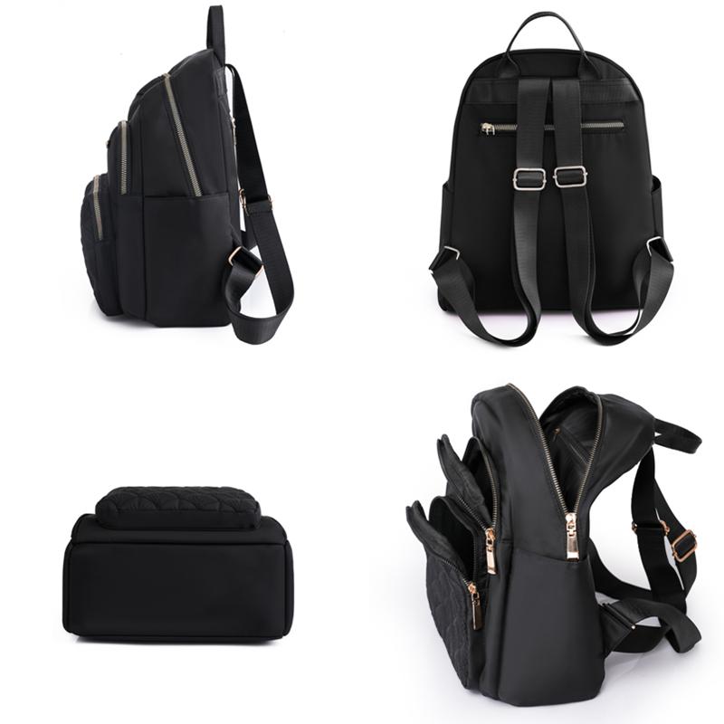 New Fashion Women's Urban Casual Backpack Trend Travel Solid Color Nylon Bag Waterproof Lightweight Female Bag