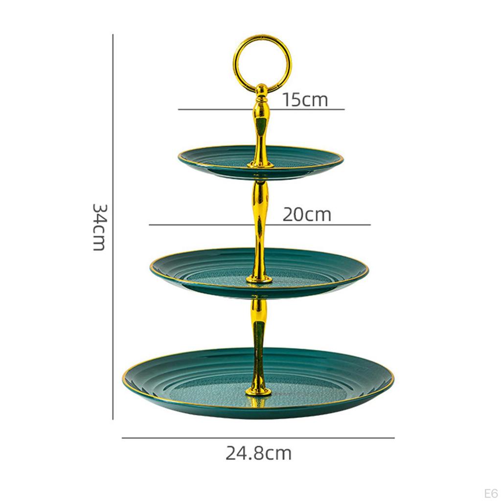 3 Tiers Cupcake Stand, Tiered Dessert Round Plate for Tea Party Wedding Birthday Kitchen