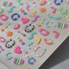 5D Embossed Jelly Nail Stickers - 3D Candy Colorful Floral & Heart Designs, Self-Adhesive Plastic Nail Art Decals for Hands, Feet, DIY Manicure
