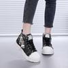 Western Cowboy Style Sneakers Canvas Round Toe Anti-kick Rubber Women's Shoes Fashionable Daily Outdoor Sports Leisure Sneaker