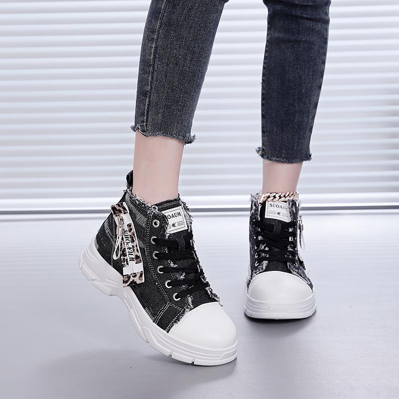 Western Cowboy Style Sneakers Canvas Round Toe Anti-kick Rubber Women's Shoes Fashionable Daily Outdoor Sports Leisure Sneaker