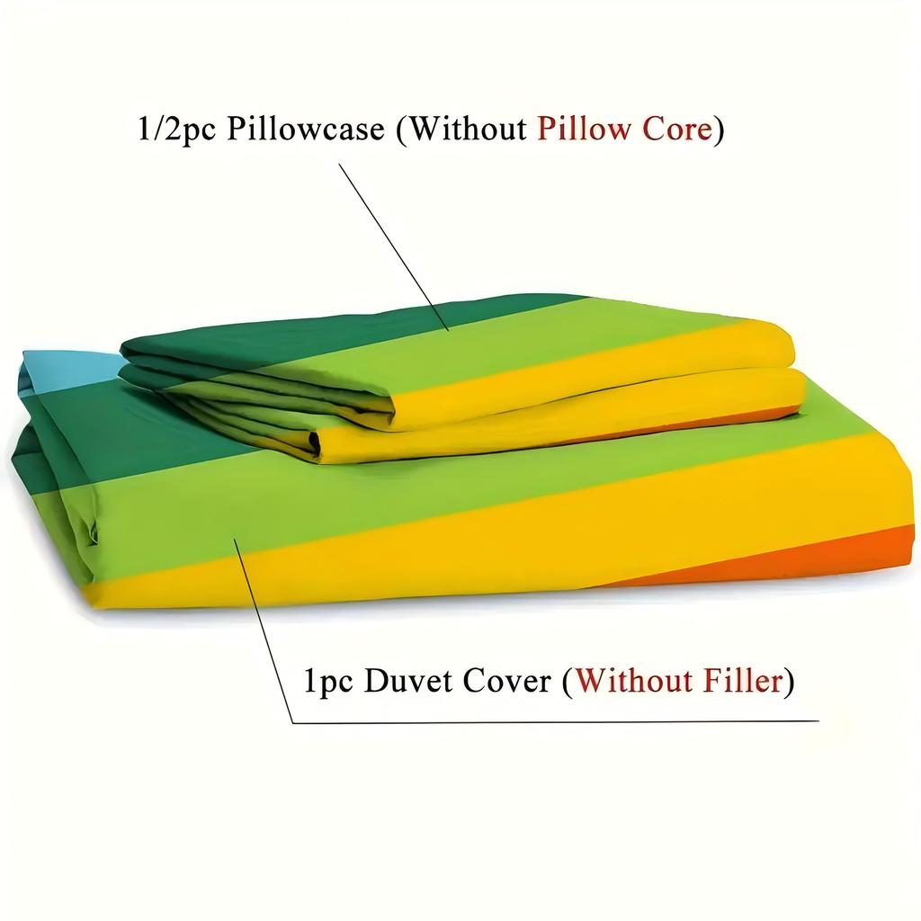 Varavīksnes svītras 3D apdrukāts gultas pārklājs, piemērots visām sezonām, ģeometrisks, mīksts gultas veļas pārvalks, spilvendrāna, luksusa mājas tekstils, segu pārvalku komplekti