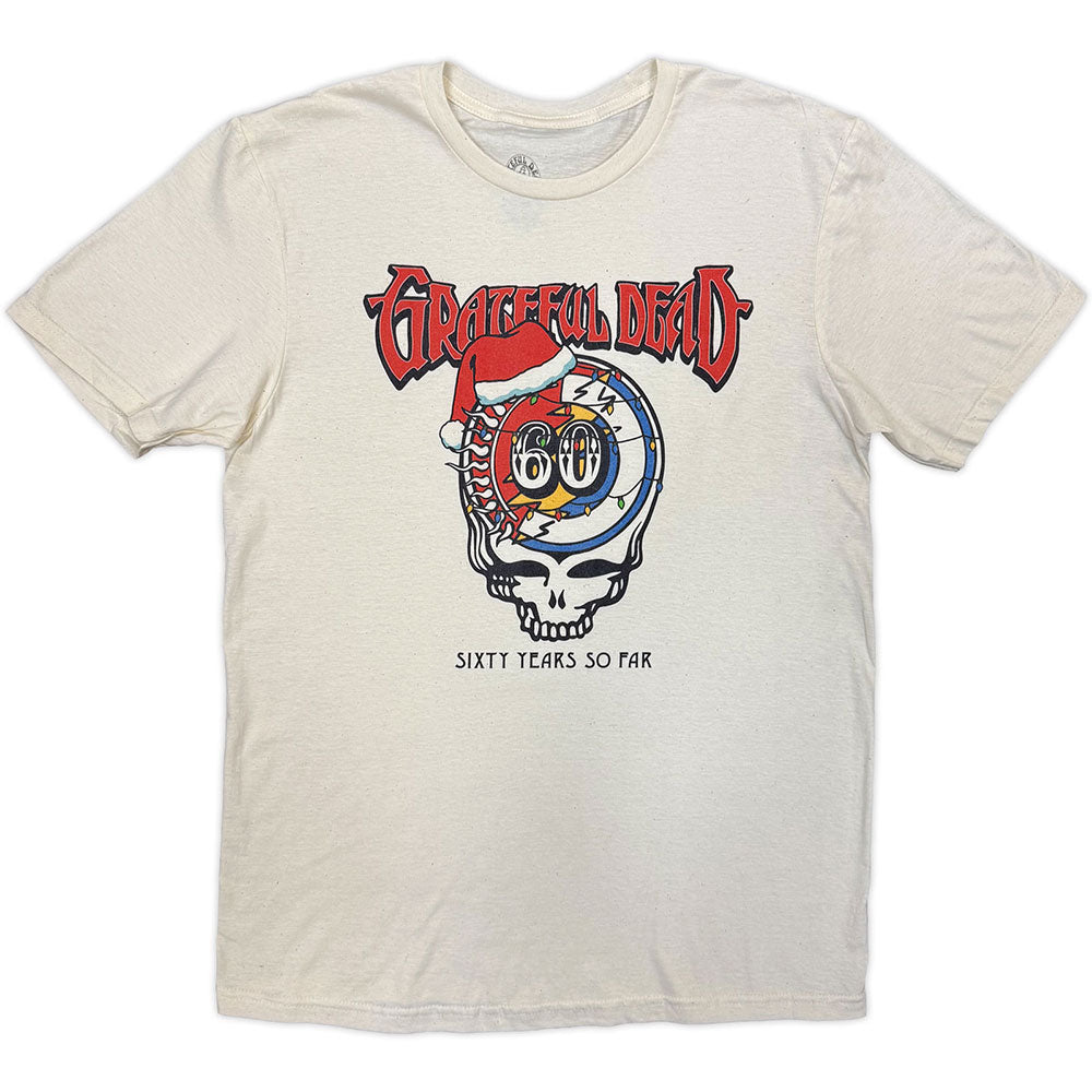 Grateful Dead TShirt Santa Hat Stealie Natural OFFICIAL NEW XL