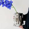 Luxurious And Elegant Creative Electroplated Silvery Ceramic Vase With A High-end Feel Suitable For Displaying Artificial Flower
