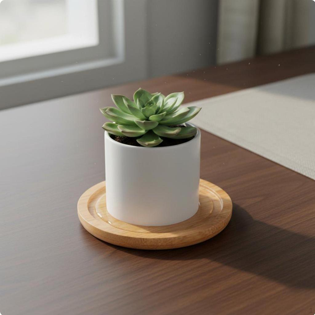 Pot Drainage Tray Multiple Shapes Bamboo Waterproof Round Plant Saucer for Indoor,