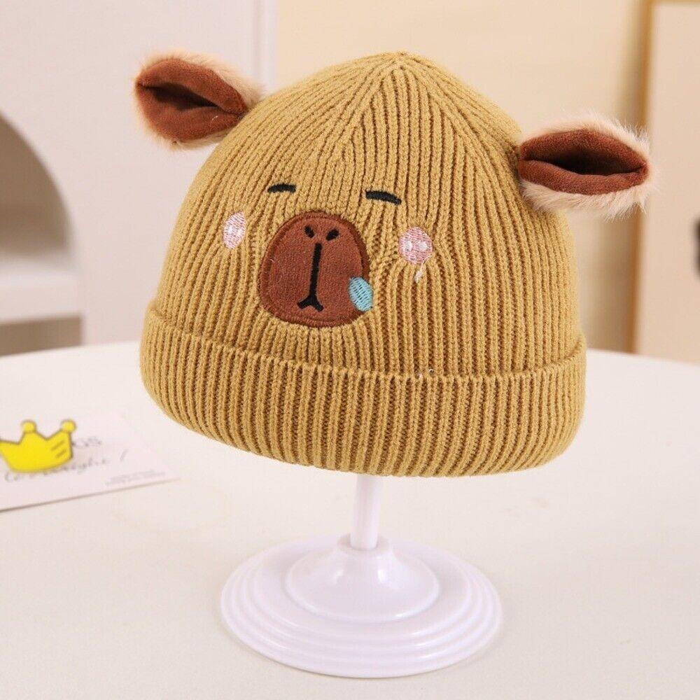 Capybara Baby Mütze Wolle Baby Strickmütze NEU Gehäkelte Mützen Herbst und Winter