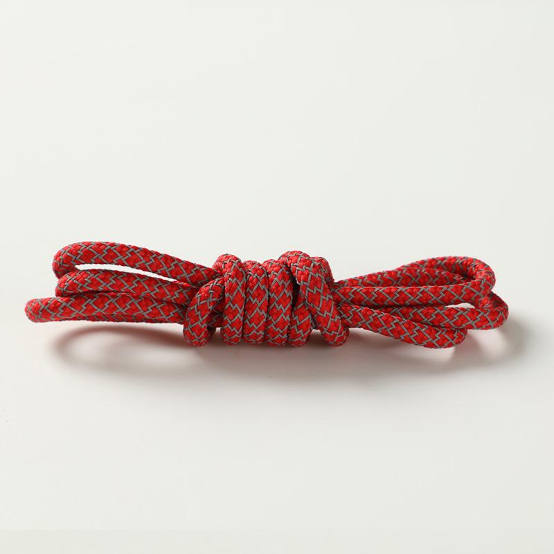 1 Pair 120CM Reflective Sports Shoelace Round Woven Rope Rhoelace Rtrong Light Shoelace Durable Polyester Shoelace Rope