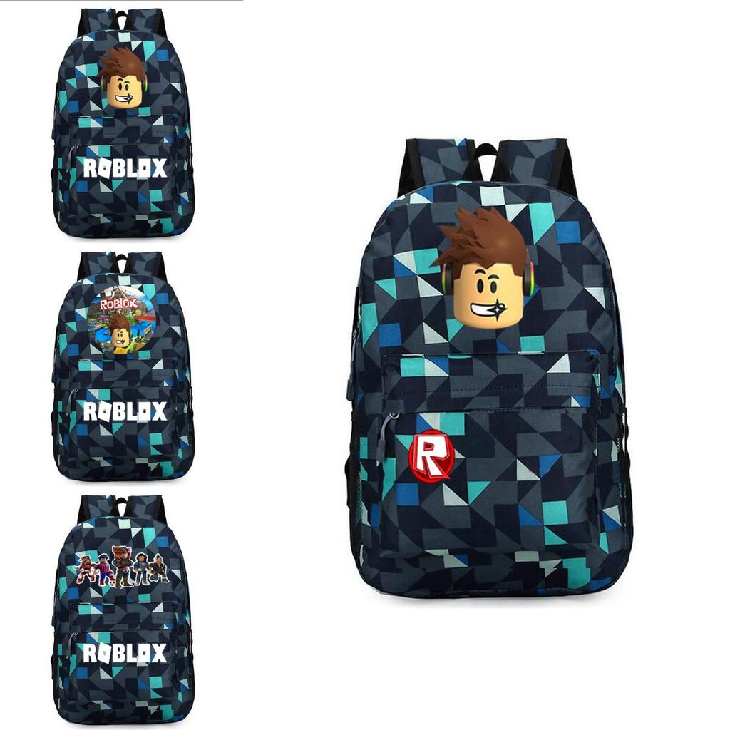 Stylish Roblox Backpack For Kids Featuring A Vibrant Cartoon Pattern And Large Capacity