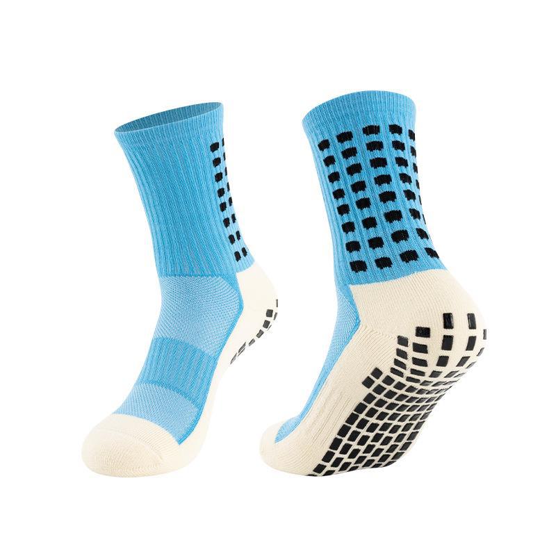 

Унисекс-футбольные носки средней длины, нескользящие, быстросохнущие — дышащие, впитывающие пот, плотные, в виде полотенца для студентов и взрослых. Children s size небесно-голубой