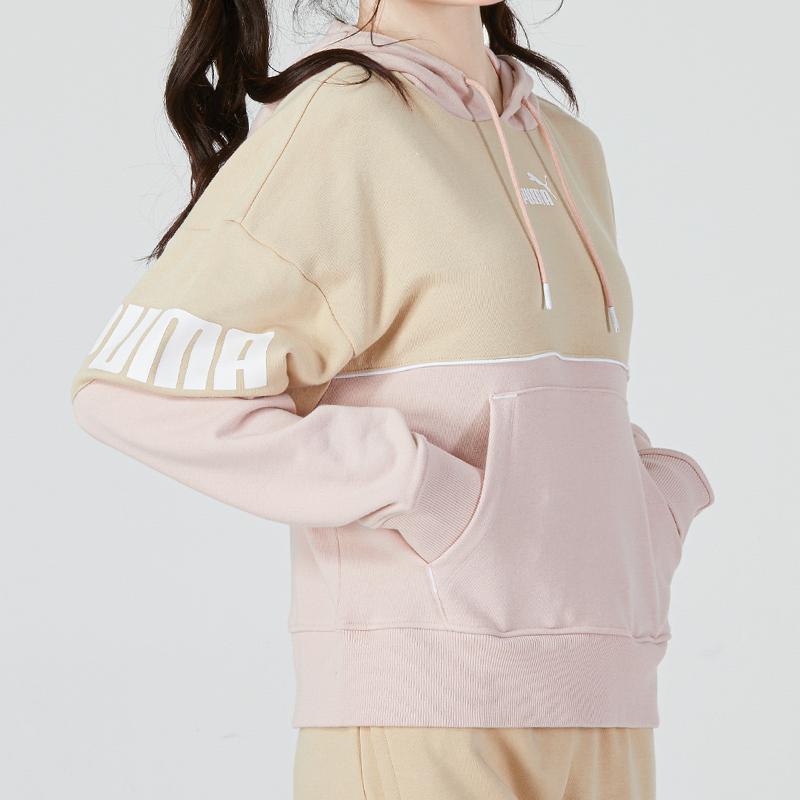 Puma Color Block Sports Casual Hoodie Women Tops Pink 673638-67