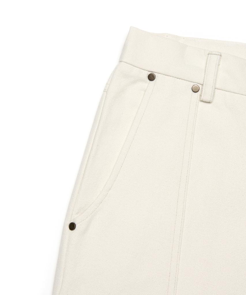 FALLETT Peach Cotton Curved Pants Ivory