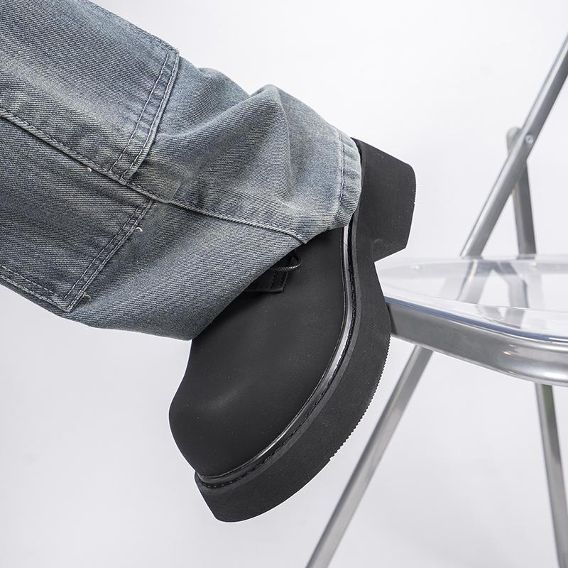Fashion Derby men's shoes Thick soled casual style Fashion Party Outdoor Street Black plus size 38-46 Daily leisure and business