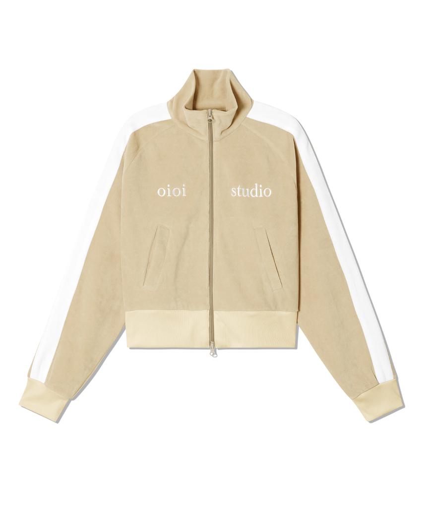 Oioi Collection Layered Logo W Velvet Zip-Up_Cream