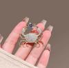 Fashion Crab Brooch Exquisite Simple Personalized Creative Full of Zirconium Pins Suit Jacket Chest Flower Accessories