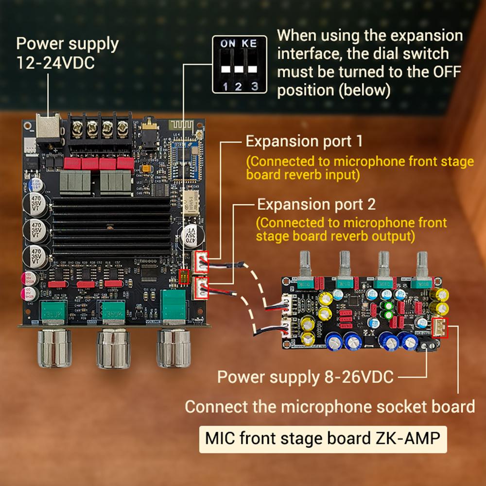 2 X 100W ABZZ-ZK-1002Q QCC3034+ TPA3116 Digital Amplifier Board Bluetooth 2.0 Channel APTX Audio Amp Module Electronic Kit