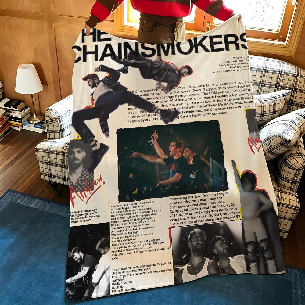 Music T-The C-Chainsmokers Throw Flannel Cozy Print Blanket, Portable, Durable Machine Washable cute Cool