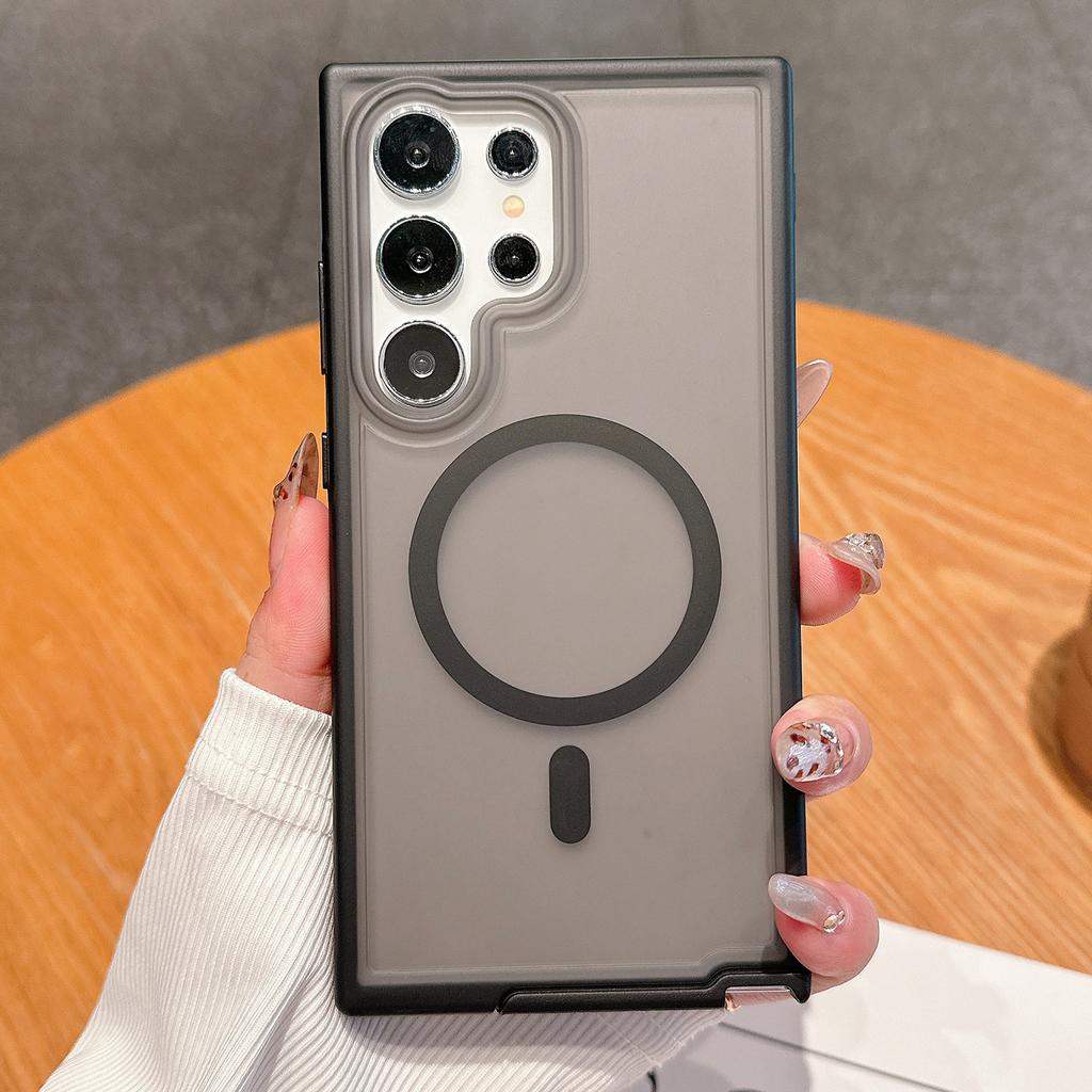 Für Samsung Galaxy S24 Ultra Hülle Kompatibel mit MagSafe Skin Touch TPU+PC Phone Back Cover