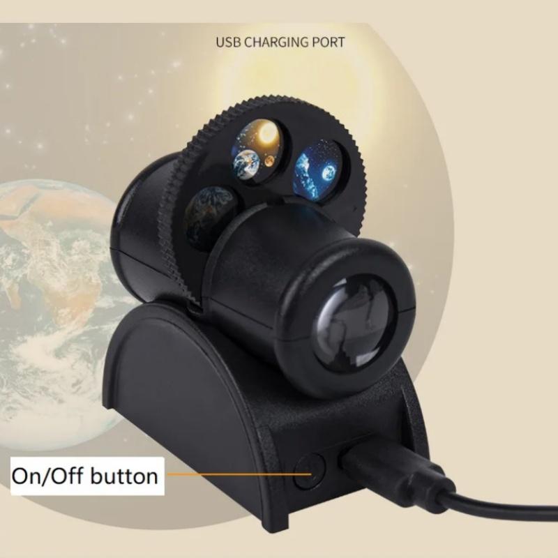 Night Light Galaxy 15 Patterns Earth Moon Planetarium Lamp Starry Sky Projector Bedroom Atmosphere Lights