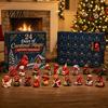 Christmas Desk Decor Red Bird Advent Calendar, 24 Unique Miniature Tree Hanging Ornaments Figurines, for Holiday Gifts Calendar Collectors