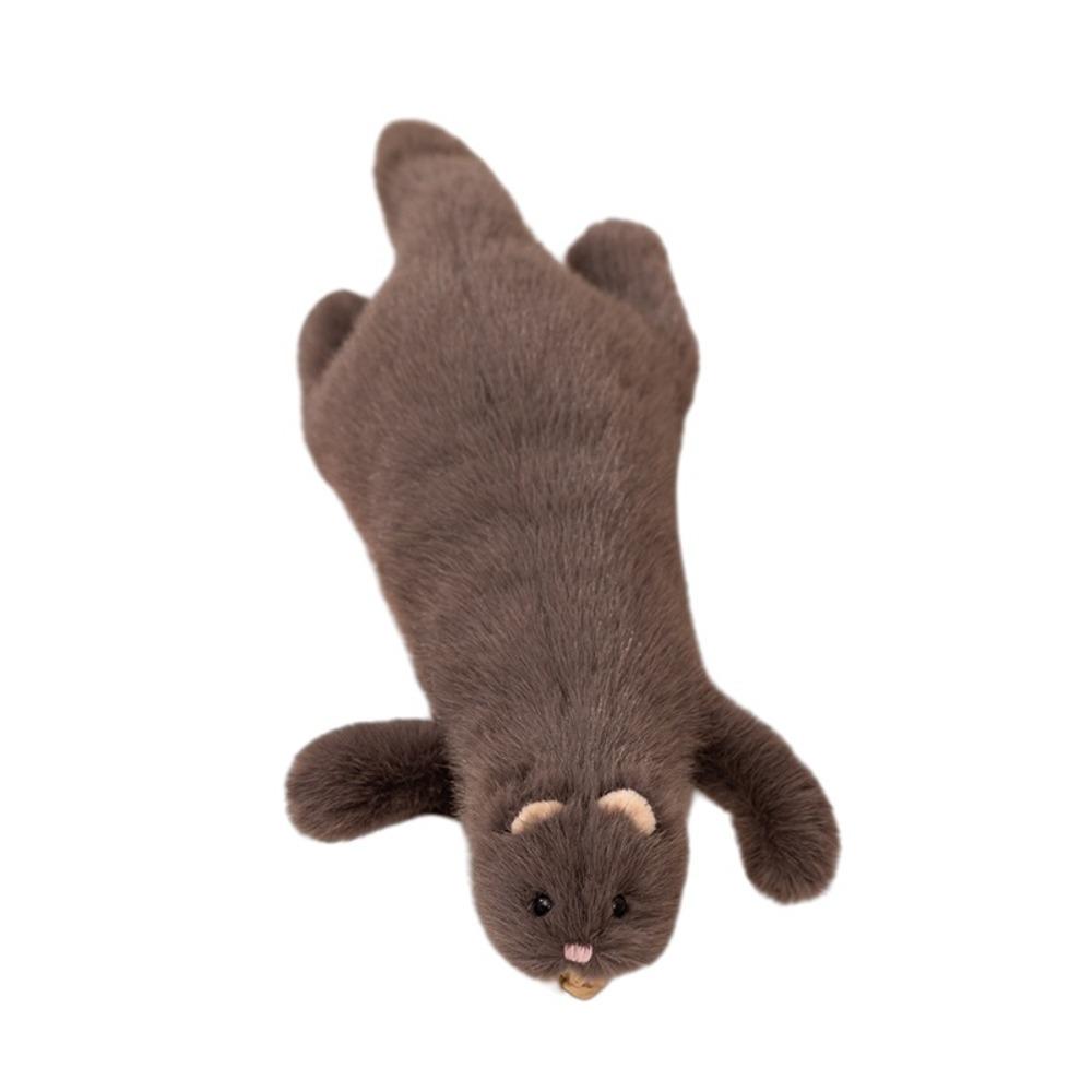 Lifelike Appearance Ferret Plush Toy Realistic Design Ferret Stuffed Animal  Birthday Gift серый