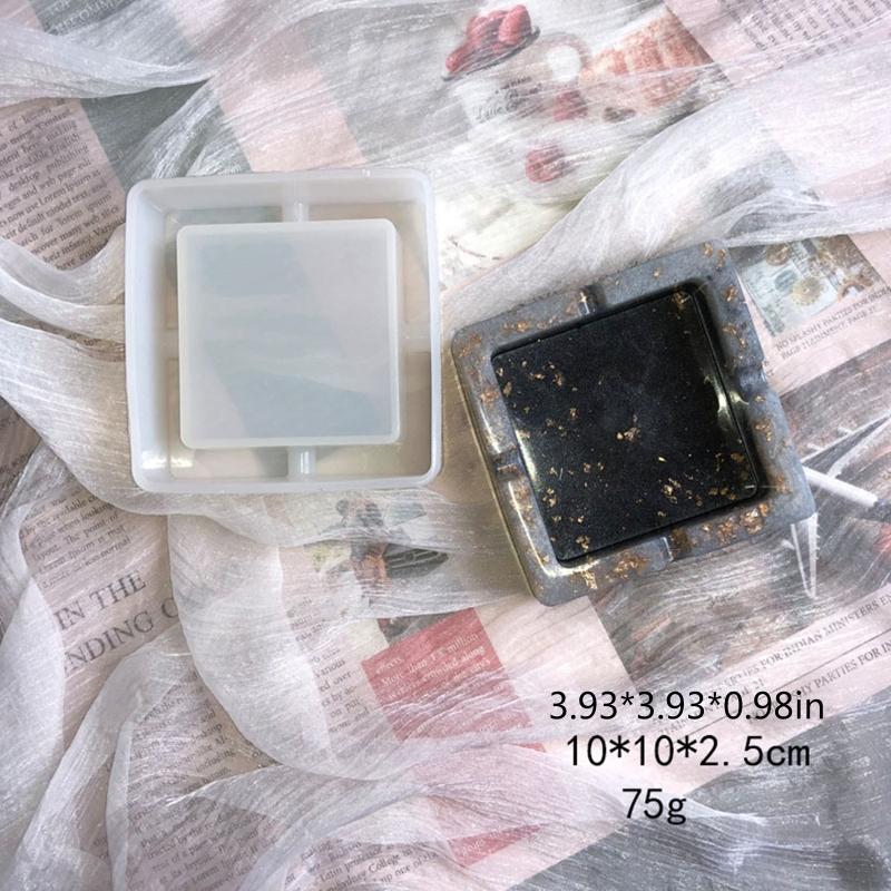 Round Square Rhombus Polygon Ashtray Casting Silicone Mold Handmade Cigarette Ash Tray UV Crystal Epoxy Resin Mold