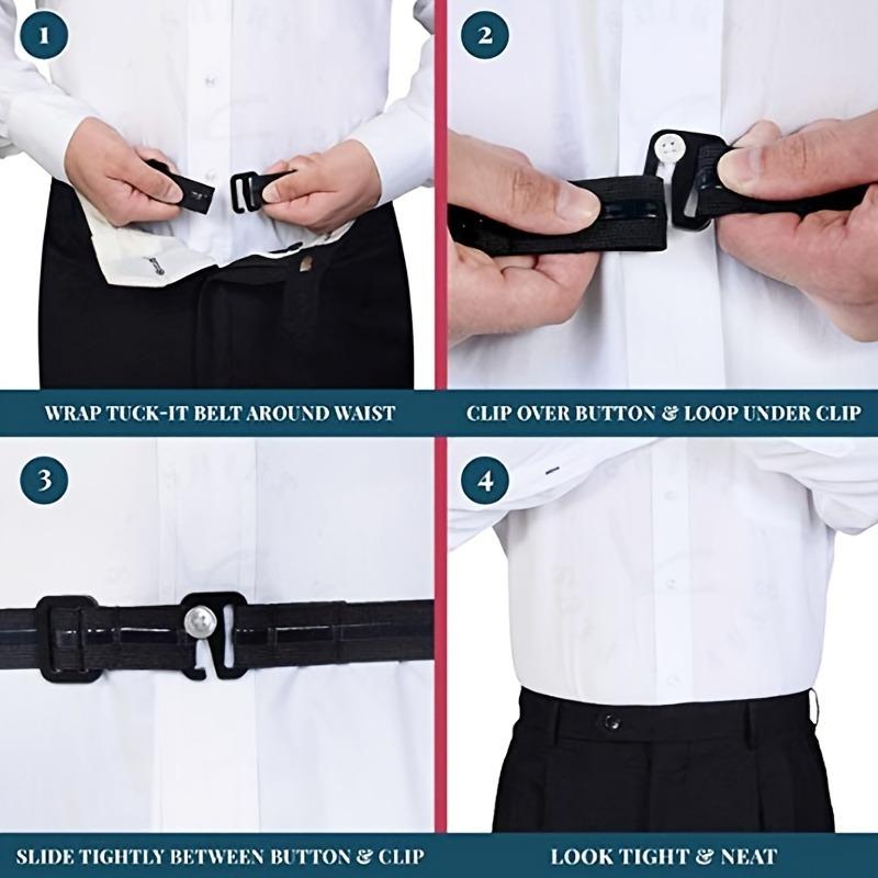 Men'S Nylon Shirt Stays with Anti-Slip Elastic Grip and Adjustable Buckle - Non-Textile Weaved Shirt Holder Straps