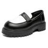 Z shoes ins new British business and leisure platform carbon black sports non-slip big head leather shoes