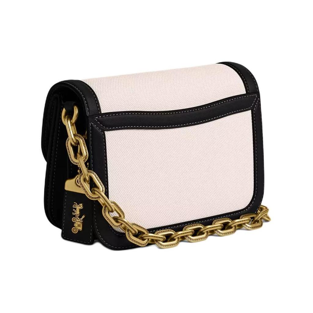 Coach Idol Tasche 21 Mode Logo Canvas und Leder Crossbody Umhängetasche Kleine Damen Taschen Messing Steinsalz Schwarz CR671-B4WRL