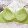 Gathering Bra Women's Soft Support Bra Seamless Bra Fixed Cup Underwear Push Up Bra