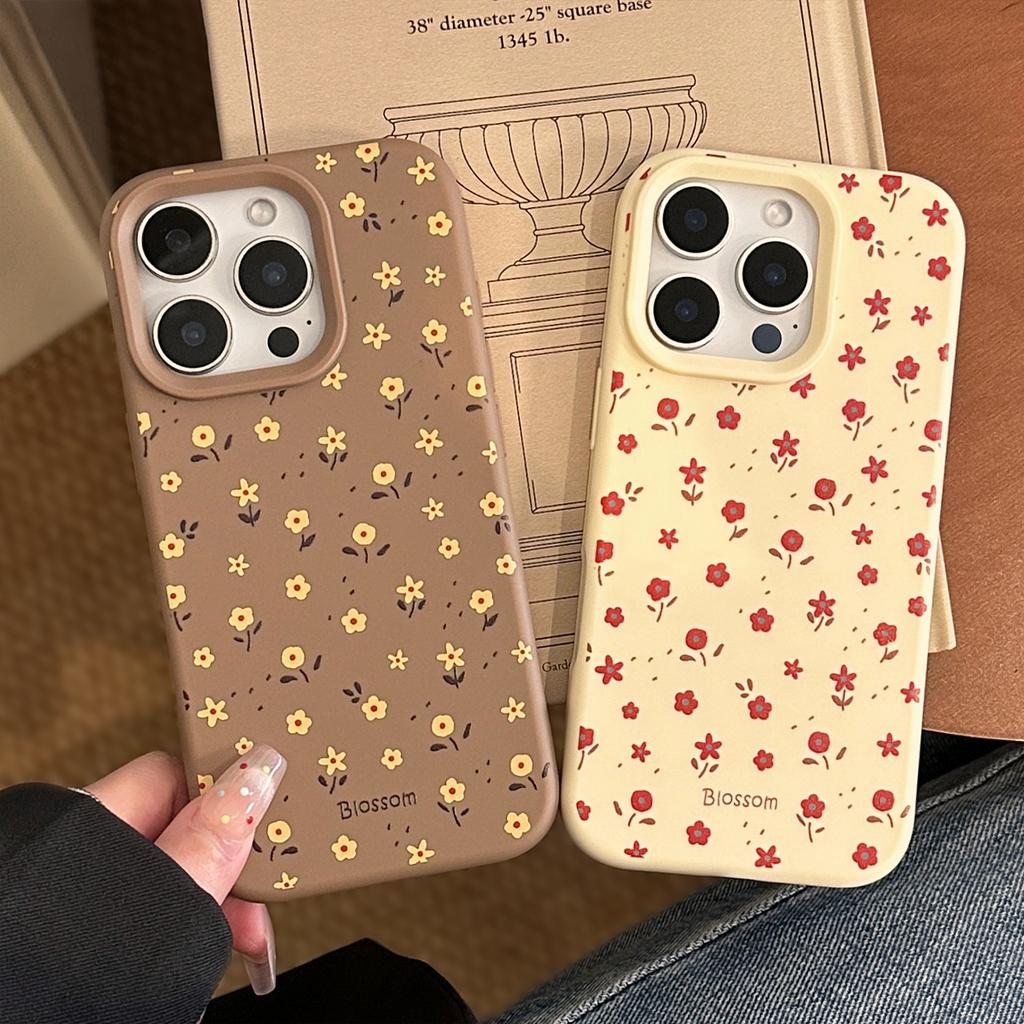 Autumn and Winter Ins-style Floral iPhone 17 Phone Case, Suitable for Apple 16 Pro Max, Retro 14, 15 Silicone, 11 Soft