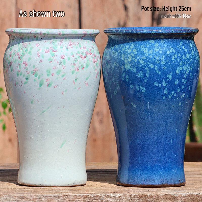 Large Handmade Coarse Pottery Ceramic Flower Pot for Outdoor Courtyard and Home, Ideal for Bougainvillea and Large Succulents