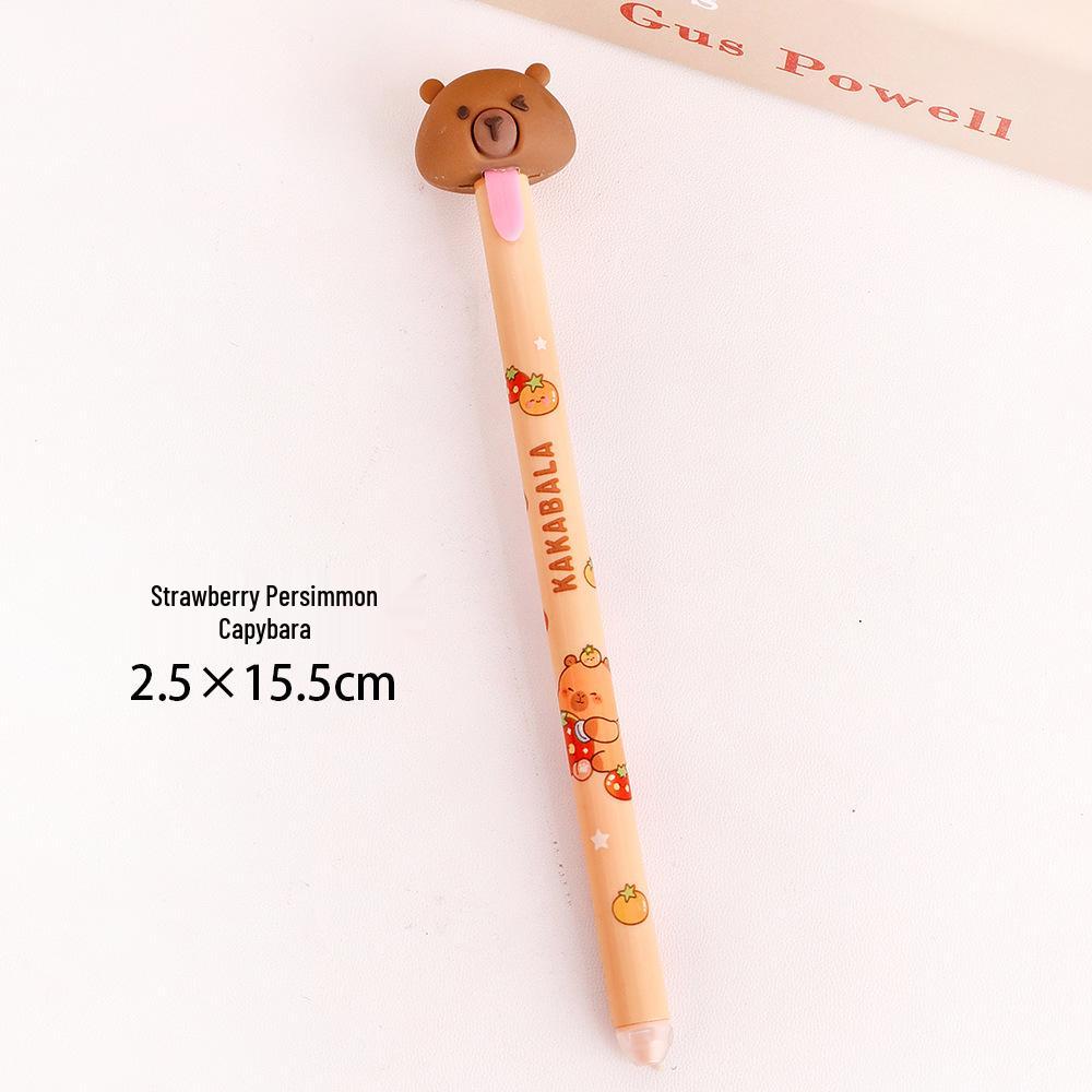 Capybara Erasable Cartoon Pen – Cute Student Stationery with Magic Water Eraser 0.5mm