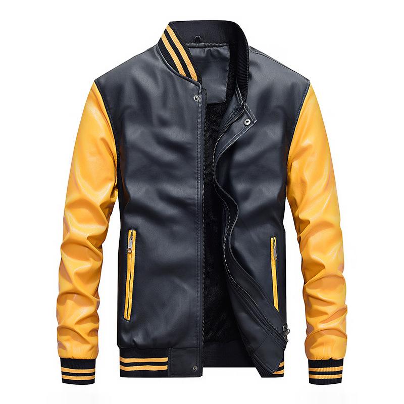 Men's PU Leather Jacket Autumn and Winter New Men's Stand-up Collar Loose Casual Large Size Autumn Men's Coat