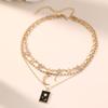 Geometric Star Moon Necklace For Women With Zinc Alloy Pendant Boho Style Casual Jewelry