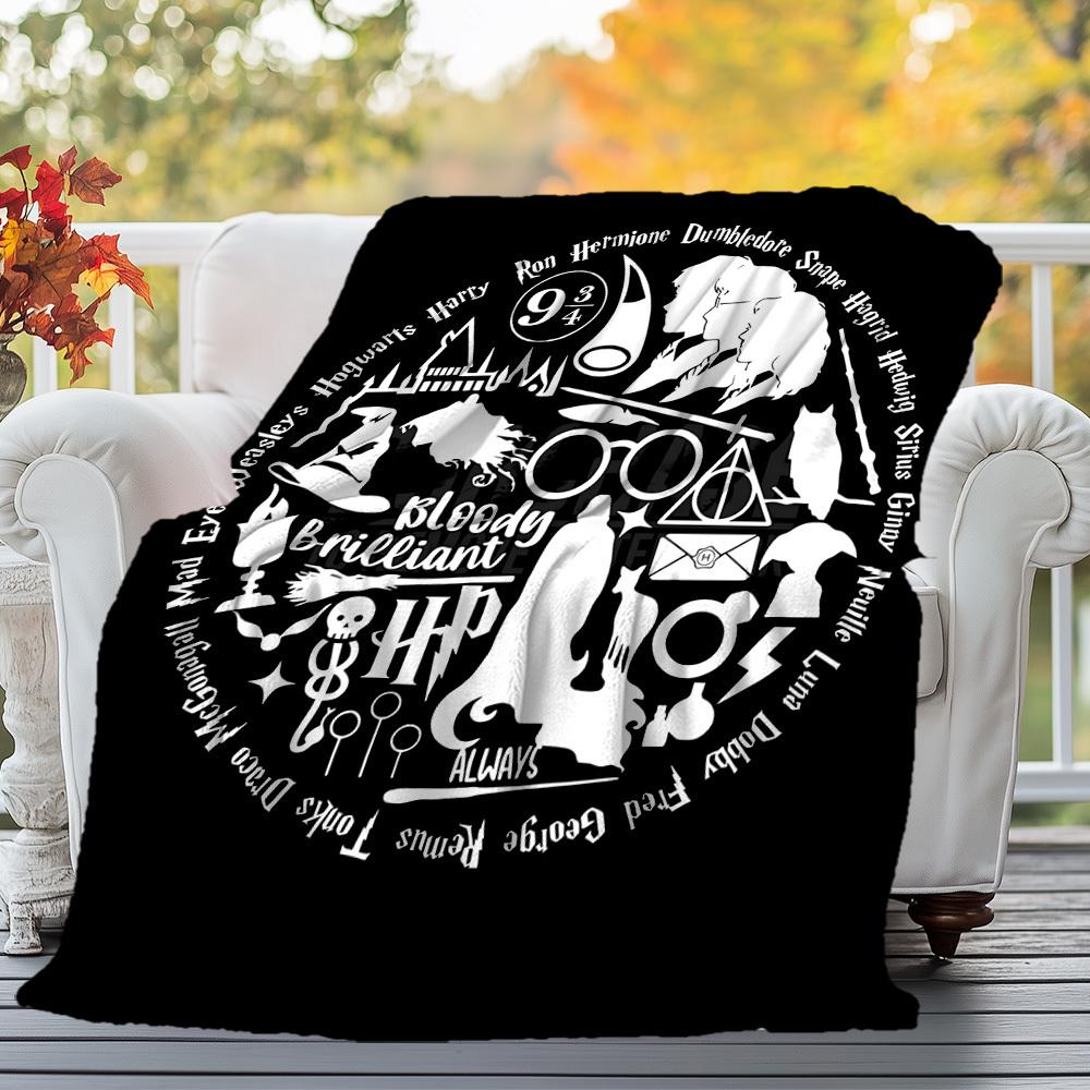 1pc Hogwarts Harry Potter Outdoor Flannel Throw Blanket All Season Soft Warmth,Home Decor 1031086