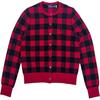 Polo Plaid Crew Neck Button Long Sleeve Knit Sweater Women Sweater 211956670-001