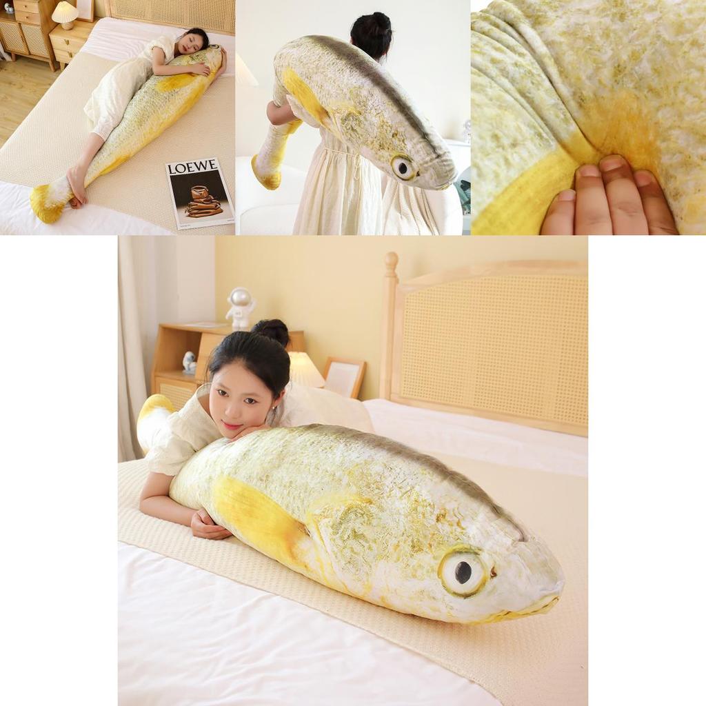 Soft And Cuddly Yellow Fish Stuffed Animal Toy For All Ages 120cm Size
