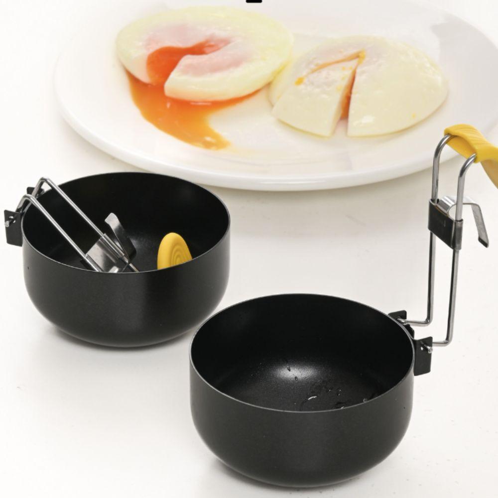 2pcs Collapsible Egg Poacher Non-stick Egg Cooker Cups Boiler Egg Mold  Hot Spring Egg