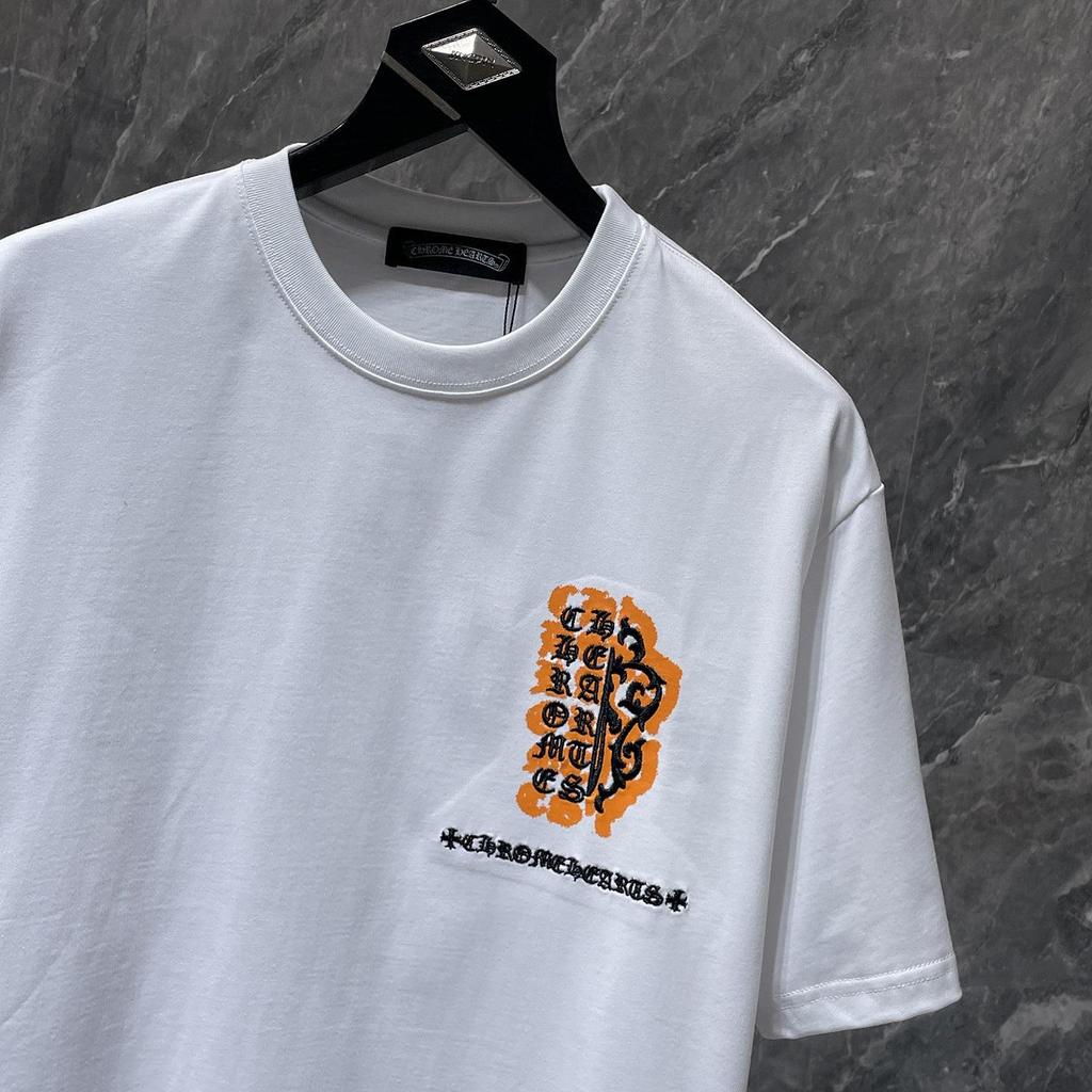 8935 CHROME HEARTS 2026 Summer New High Quality Cotton Round Neck Loose Large Size Men's and Women's T-shirt Couple T-shirt