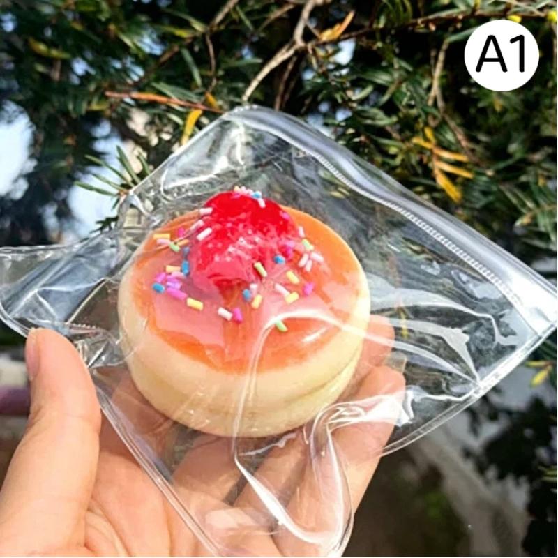 1Pcs Soft Taba Strawberry Blueberry Soufflé Fidget Toy Portable Sensory Stress Relief Toy for Travel Relax