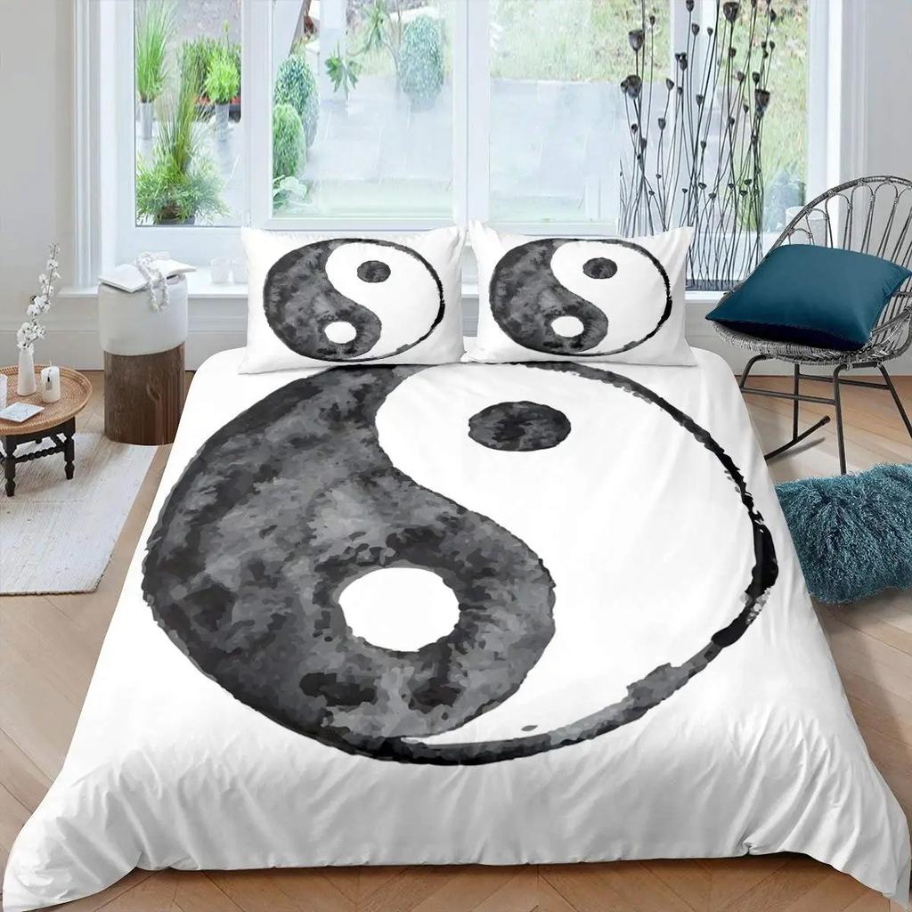 3D Print Yin Yang Duvet Cover King Queen Boho Trippy Psychedelic Art Comforter Cover Gossip Spark Bedding Set