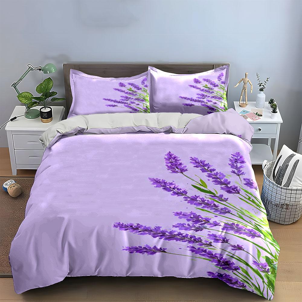 Lavender flowers and stems. Bedding sets Duvet cover sets Duvet covers Pillowcases(1*Duvet Cover 2*Pillowcases without duvet insert)