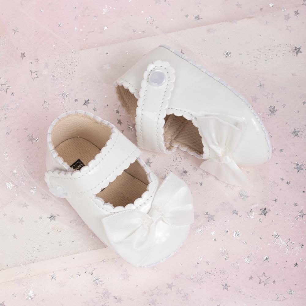 Reflective Baby Pre-Walking Shoes for 0-1 Year Olds - Bow Knot, Soft Sole, Non-Slip, Breathable.