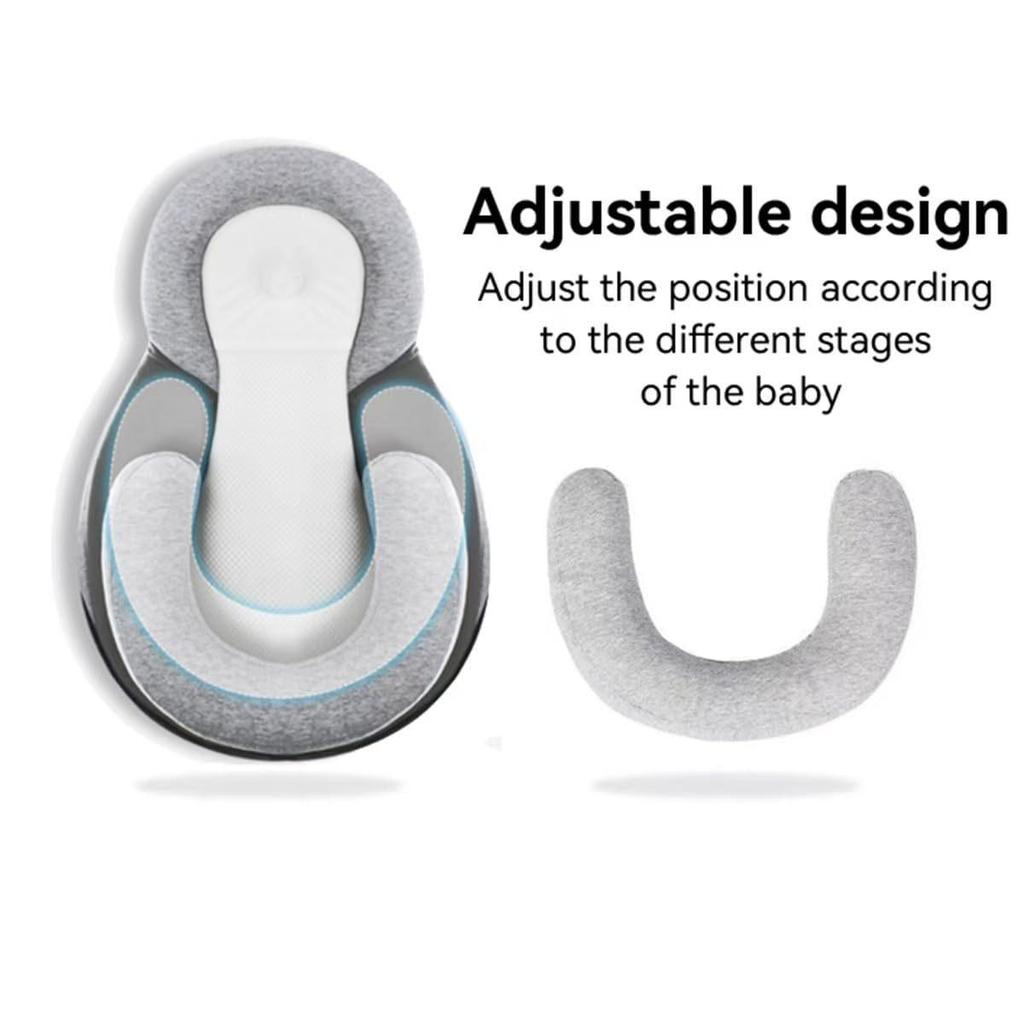 Pernă de poziționare anti-cap plat pentru bebeluși, pentru dormit pe lateral și prevenirea refluxului de lapte