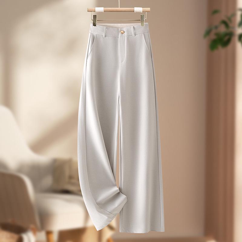 

2026 Spring/Summer Women s High-Waisted Loose Wide-Leg Pants - Slimming, Fashionable, Comfortable & Skin-Friendly Casual Wear 3XL /31 [135-145 lbs] грязно-белый